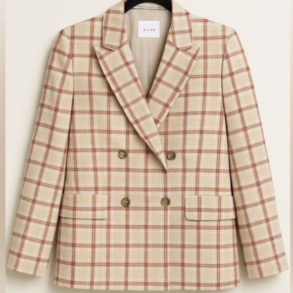 Aritzia Jackets & Blazers - Aritzia Wilfred Destiny Double Breasted Plaid Professional Casual Blazer Size 4